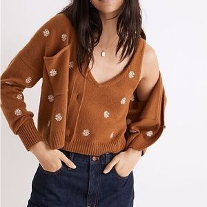 Madewell Floral Embroidered Sweater Tank Vest